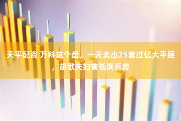 天平配资 万科这个盘，一天卖出25套过亿大平层，胡歌夫妇曾低调看房