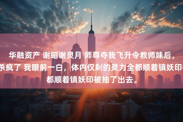 华融资产 谢昭谢灵月 师尊夺我飞升令救师妹后，我在全宗门杀疯了 我眼前一白，体内仅剩的灵力全都顺着镇妖印被抽了出去。