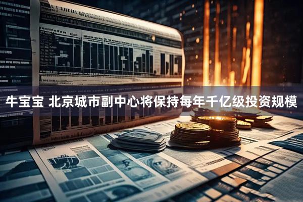 牛宝宝 北京城市副中心将保持每年千亿级投资规模