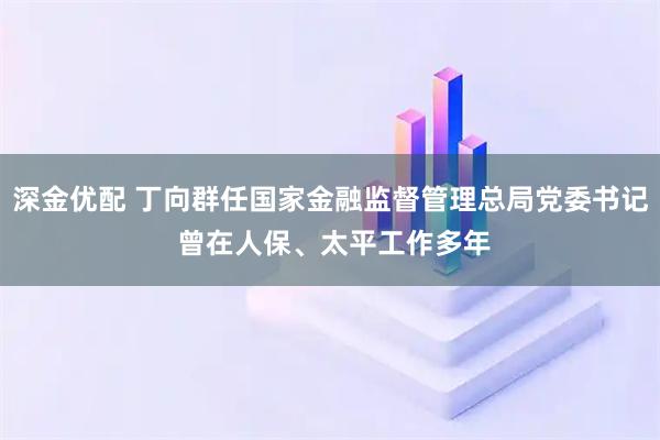 深金优配 丁向群任国家金融监督管理总局党委书记 曾在人保、太平工作多年