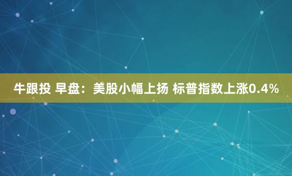 牛跟投 早盘：美股小幅上扬 标普指数上涨0.4%